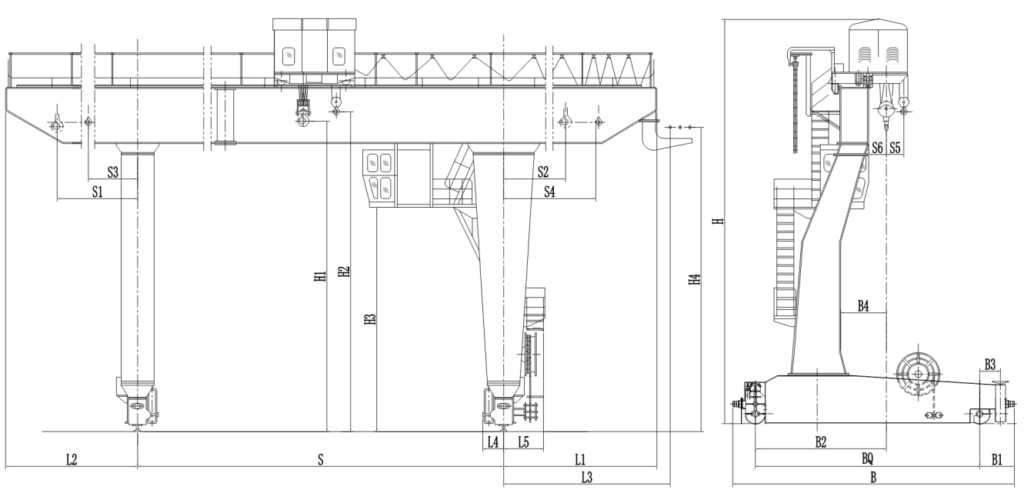 Structural diagram of 32-ton side-mounted gantry crane