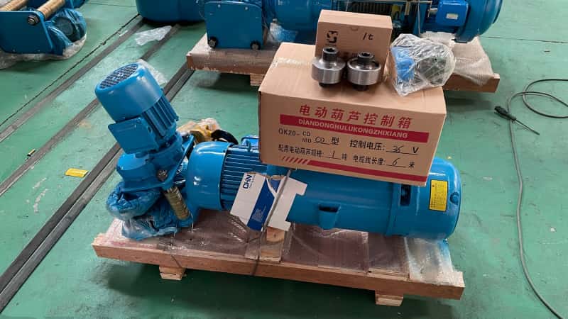 CD type 1 ton electric wire rope hoist for Thailand factory